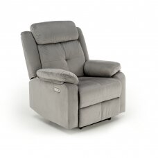 LORIS grey armchair with USB socket