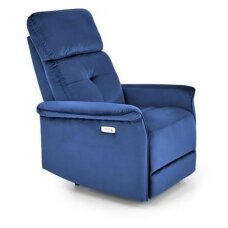 SEMIR mėlynas fotelis su USB lizdu