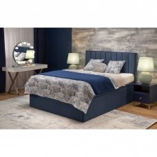 ASENTO 160 dark blue double bed with bedding box