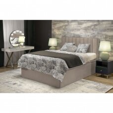 ASENTO 160 light beige double bed with bedding box