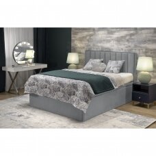 ASENTO 160 grey double bed with bedding box