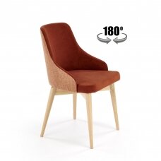 MALAGA cinamono spalvos medinė kėdė su sukimosi funkcija