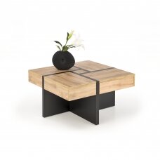 SEVILLA S craft oak / black colored coffee / magazine table