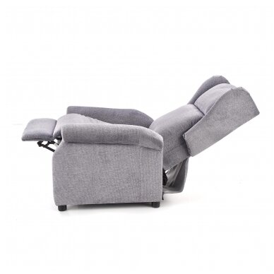 AGUSTIN M pilkas fotelis su išskleidžiamu pakoju ir masažo funkcija 2
