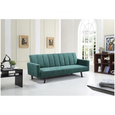 ARMANDO tamsiai žalia išskleidžiama minkšta sofa