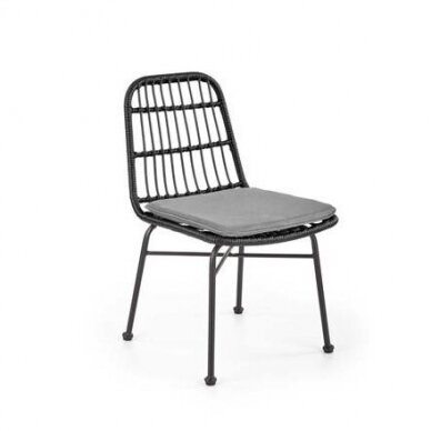 K401 juoda rotango / metalinė kėdė