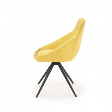 K431 geltona metalinė kėdė 4