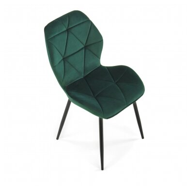 K453 tamsiai žalia metalinė kėdė