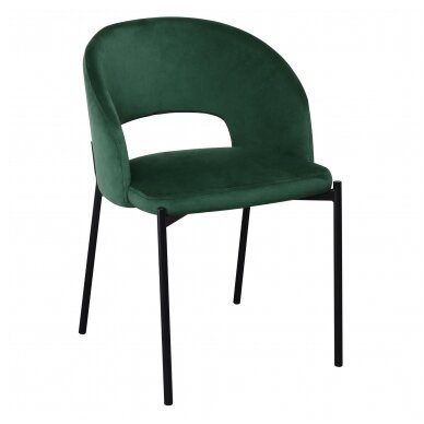 K455 tamsiai žalia metalinė kėdė 2