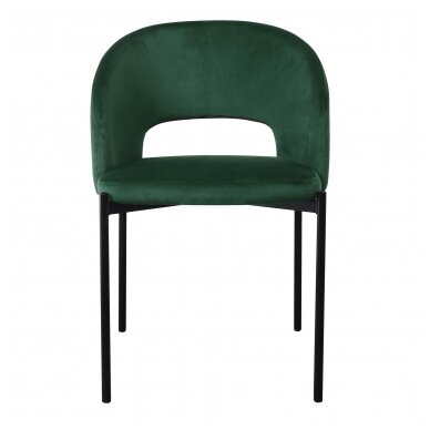 K455 tamsiai žalia metalinė kėdė 3
