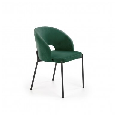 K455 tamsiai žalia metalinė kėdė