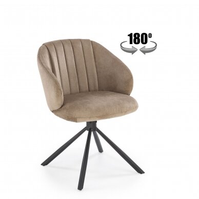 K533 cappuccino spalvos metalinė kėdė su sukimosi funkcija