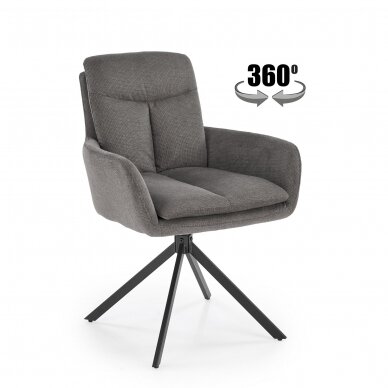 K536 pilka metalinė kėdė su sukimosi funkcija