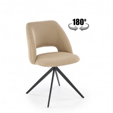 K546 smėlio spalvos metalinė kėdė su sukimosi funkcija