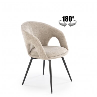 K550 smėlio spalvos metalinė kėdė su sukimosi funkcija