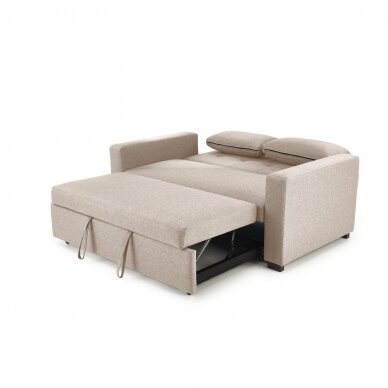 PAULINIO smėlio spalvos išskleidžiama sofa - lova