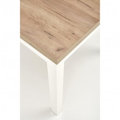 TIAGO KWADRAT craft / white colored extension dining table 5