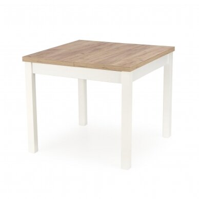 TIAGO KWADRAT craft / white colored extension dining table 4