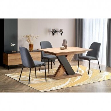 XARELTO oak wotan / black colored extension dining table