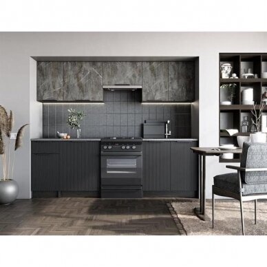TAMARA 240 kitchen set in grey/black and imitation marble