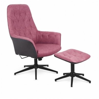 VAGNER pink armchair with footrest