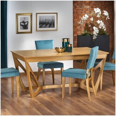 WENANTY honey oak colored extension dining table 2