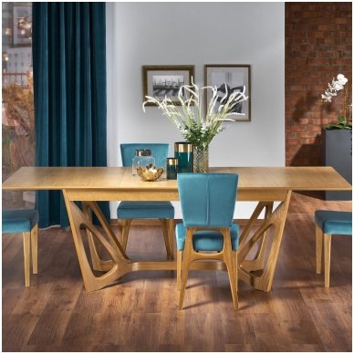 WENANTY honey oak colored extension dining table